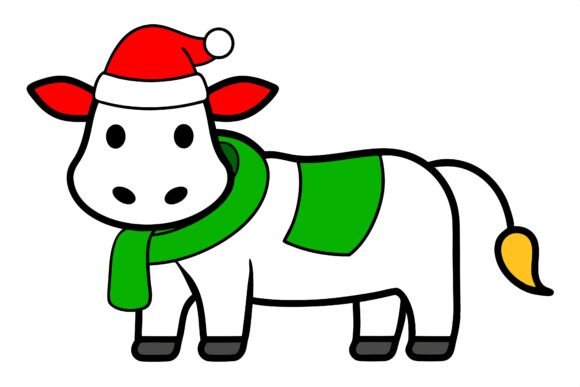 Christmas Cute Cow Animal SVG Vector Review