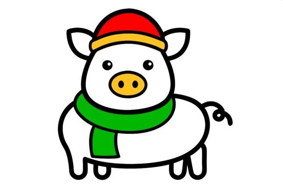 Christmas Cute Pig Animal SVG Vector Review
