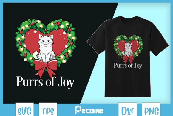 Christmas Wreath Purrs of Joy Cat SVG Review