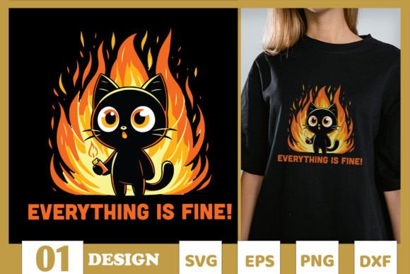 Everything is Fine Black Cat SVG Review