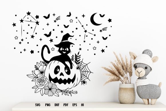 Halloween Cat Svg for Embroidery Projects