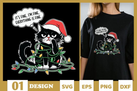 It's Fine I'm Fine Naughty Cat SVG Review
