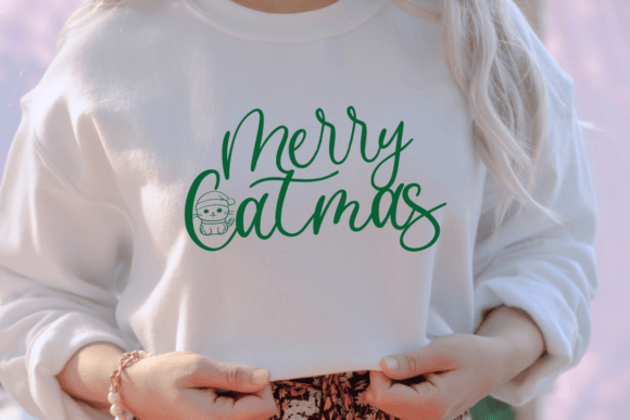 Merry Catmas Svg for Embroidery Projects