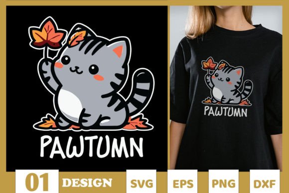 Pawtumn Funny Autumn Kitty Cat SVG Review