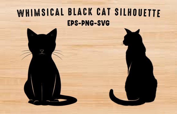 Whimsical Black Cat Clipart Silhouette Review